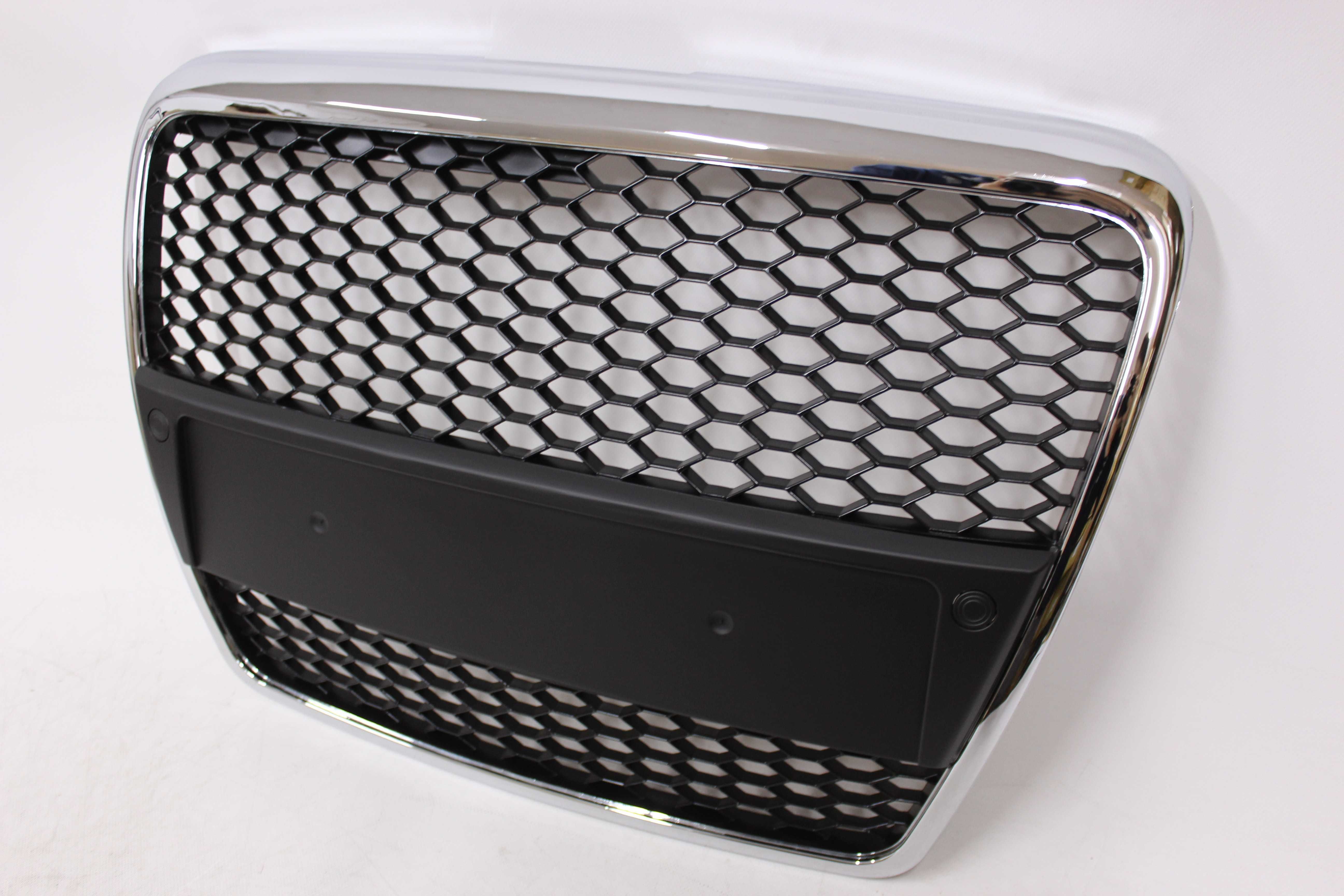 GRILL Atrapa chłodnicy AUDI A6 C6 r.04-08 Plaster miodu RS-look Chrom