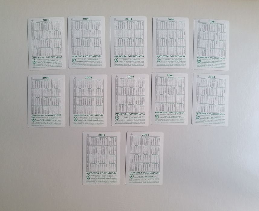 Colecção de 12 calendários com imagens de postais antigos