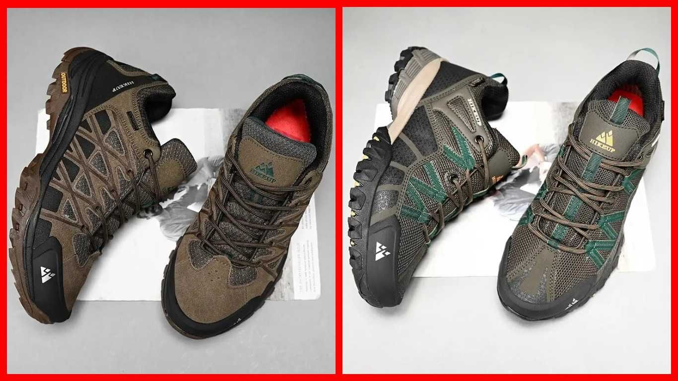 Новые мужские трекинговые кроссовки HikeUp (кожа, замша, сетка).