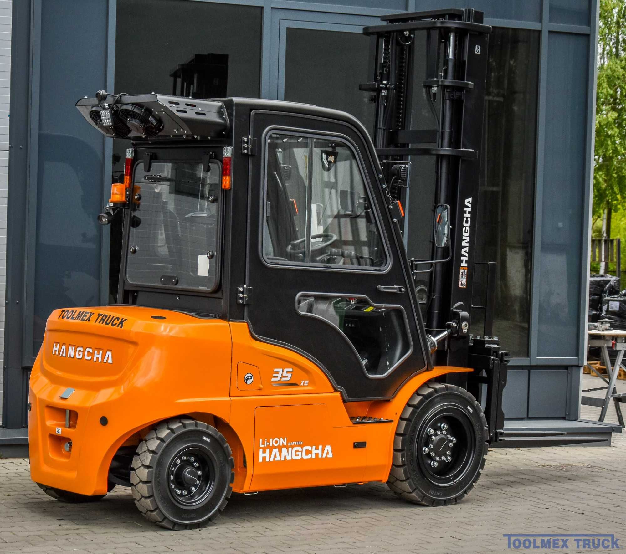 Nowy wózek widłowy elektryczny LI-ION - kabina - 3500 kg - HANGCHA