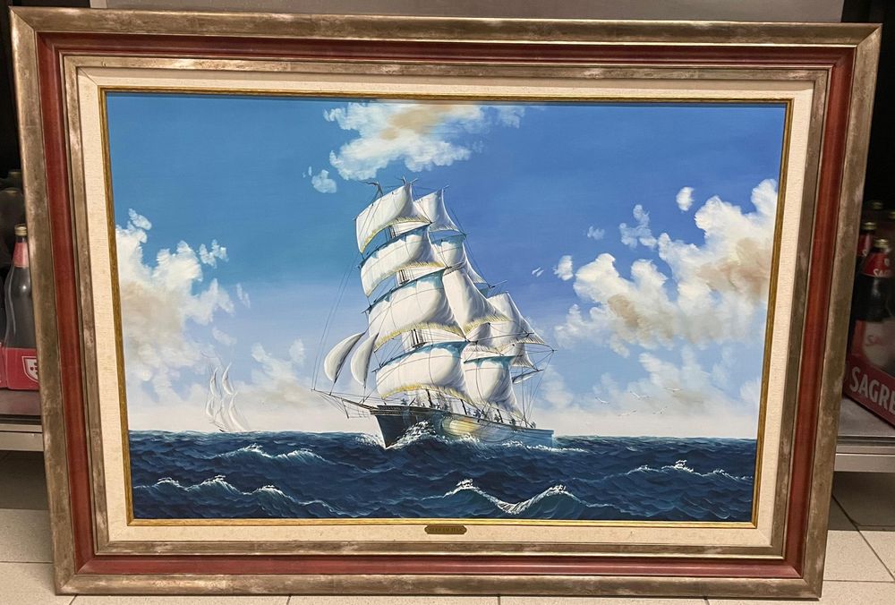 Quadro pintado a óleo em tela