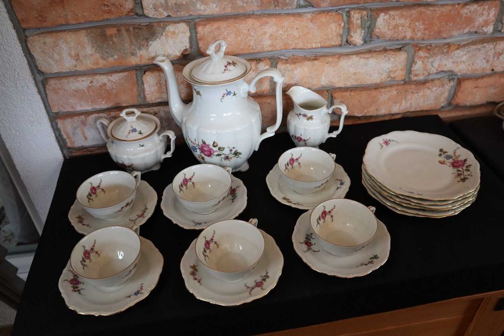 Porcelana Wałbrzych serwis kawa herbata lata 60-te design PRL LSP