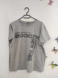 Szary podkoszulek meski t-shirt z nadrukiem  Brooklyn xl alphar one