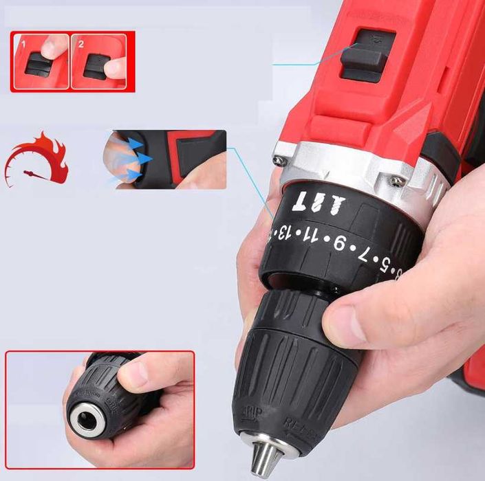 Nowy KLUCZ UDAROWY Wkrętarka Elektryczna Wiertarko-Wkrętarka (GRATIS)