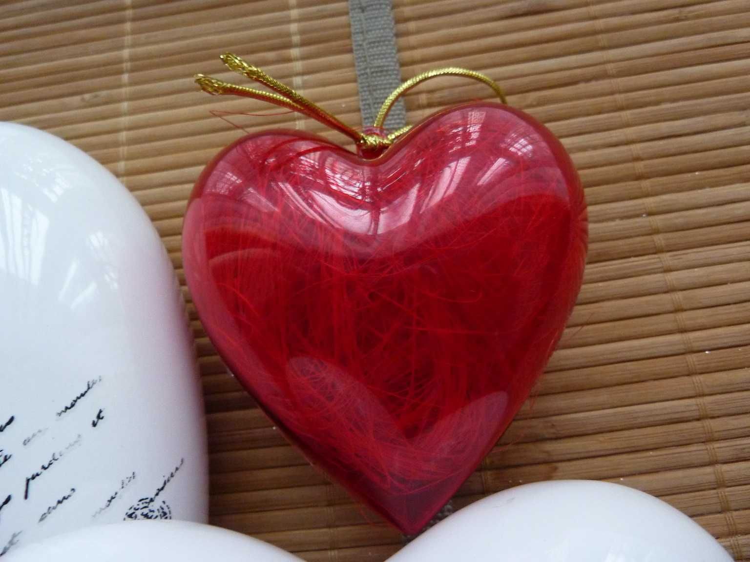 Zestaw serce serca ceramiczne LOVE Walentynki 3szt