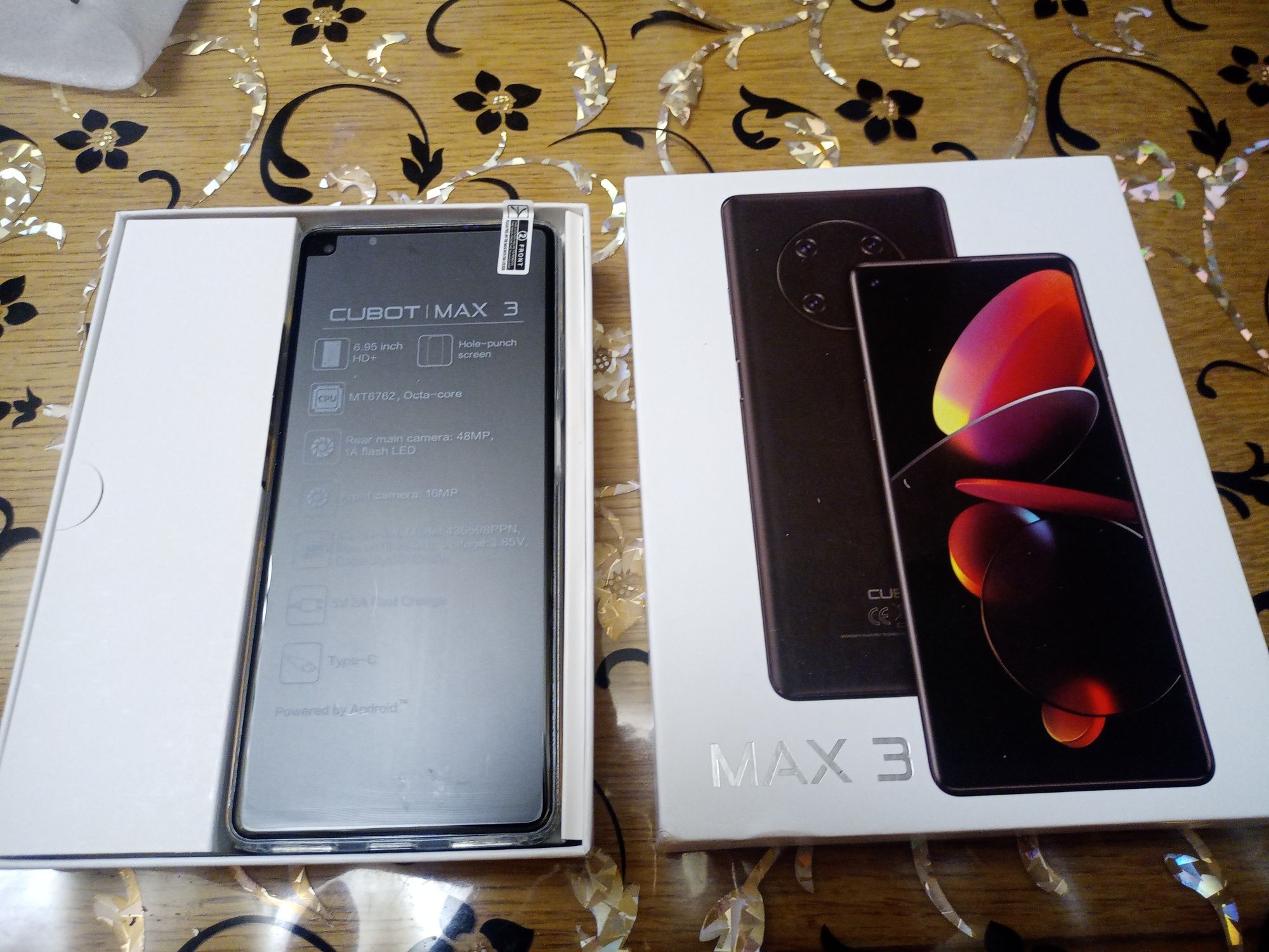 CUBOT MAX 3,4/64,5000mAh,черный+ бампер