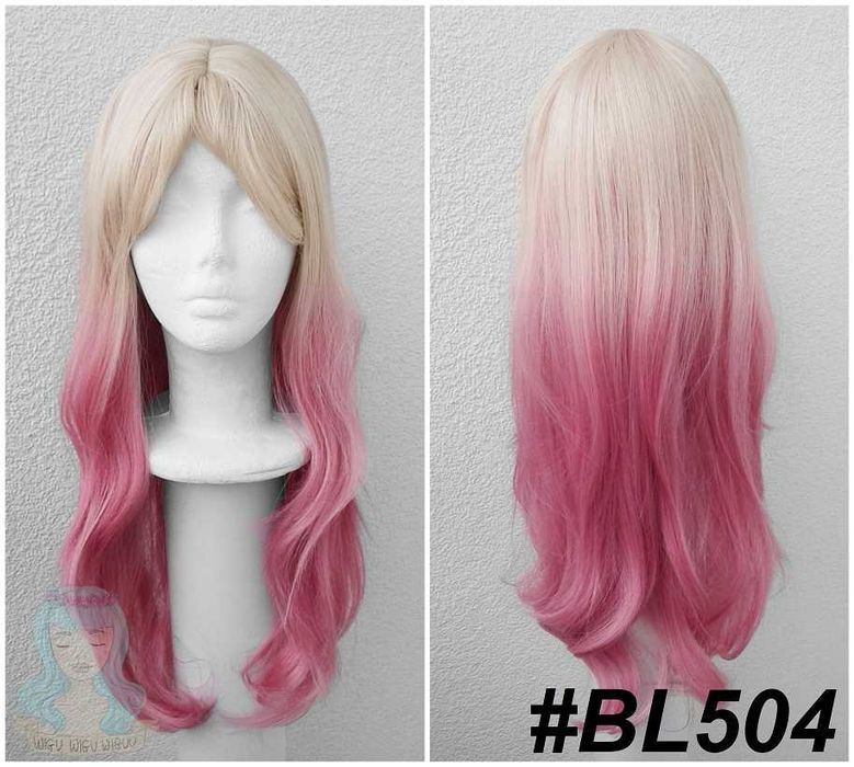 Blond długa peruka ombre gradient z grzywką cosplay wig Marin Kitagawa