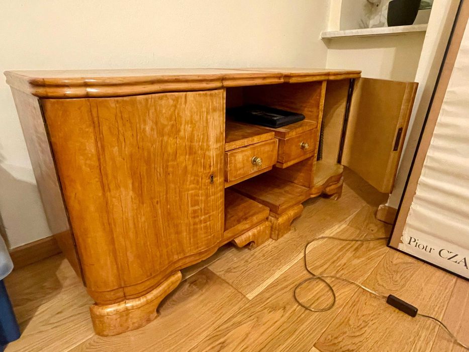 Piękna sypialnia art deco - łóżko, materac, szafki nocne, toaletka