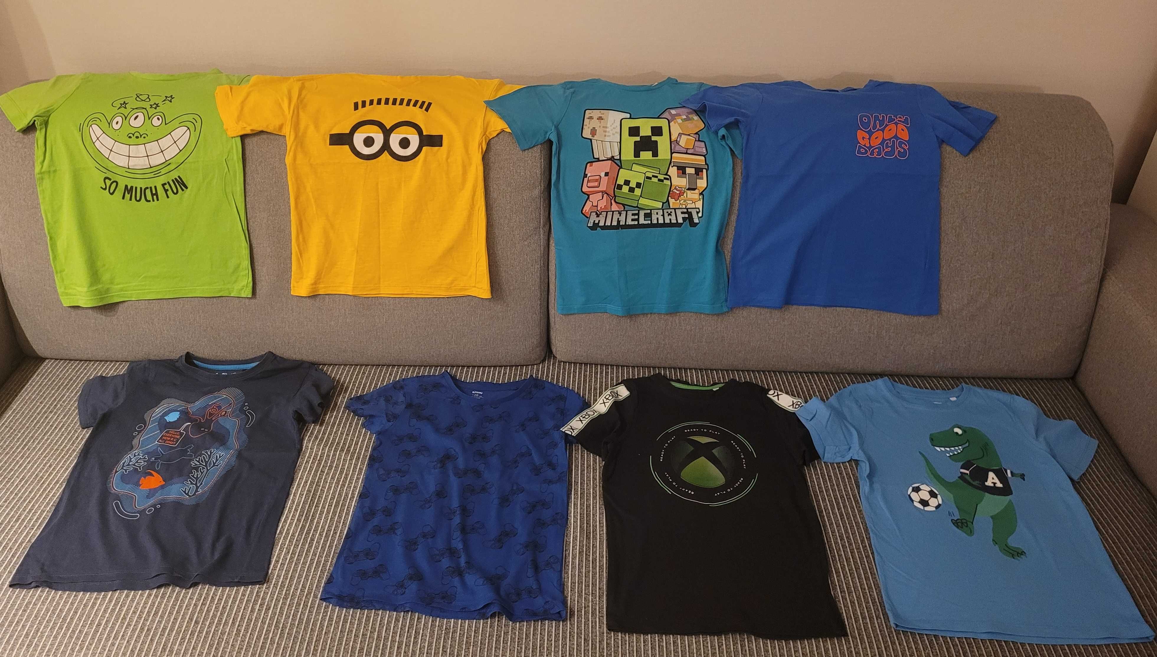 Zestaw 8 koszulek koszulki t-shirt Minionki Minecraft Xbox rozm. 128