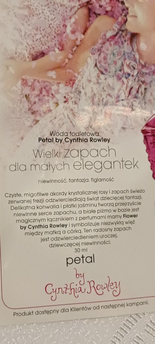 Petal by Cynthia Rowley 30 ml,woda Avon dla dziewczynki/kobiety.NOWA.