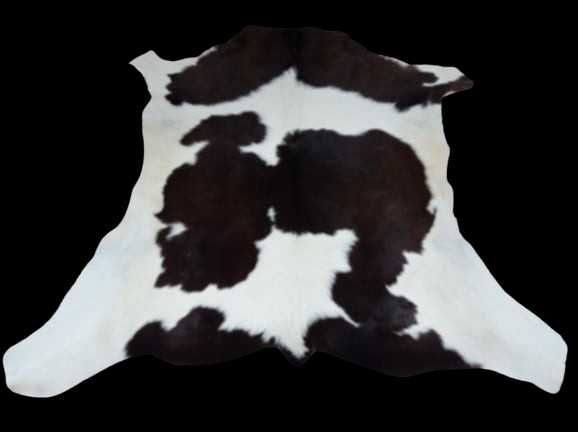 Dywan SKÓRA BYDLĘCA CIELAK POLSKI łaciaty brąz-biały skóra naturalna
