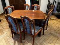 Drewniany stół i 6 krzeseł