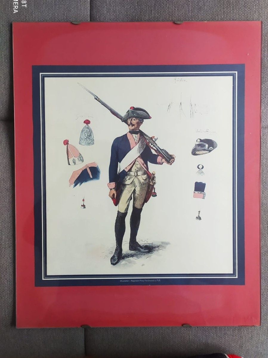 Obrazy drukowane:  mundury XVIII wieku