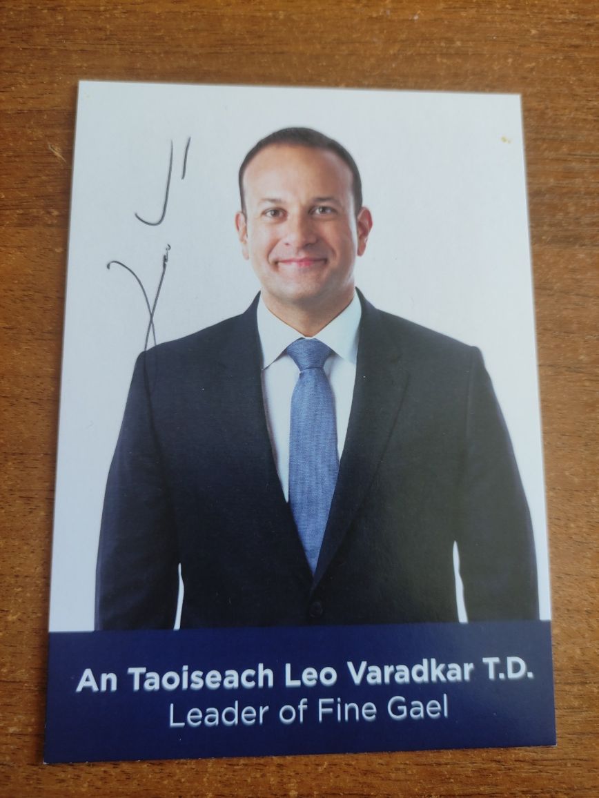 Autograf, podpis - Leo Varadkar Teachta Dala Teachta Dála Polityka