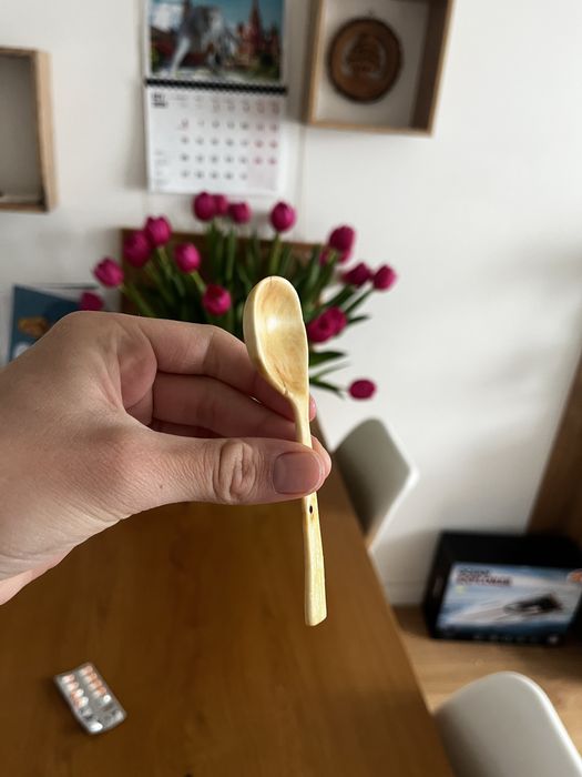 drewniana łyżeczka do cukru handmade
