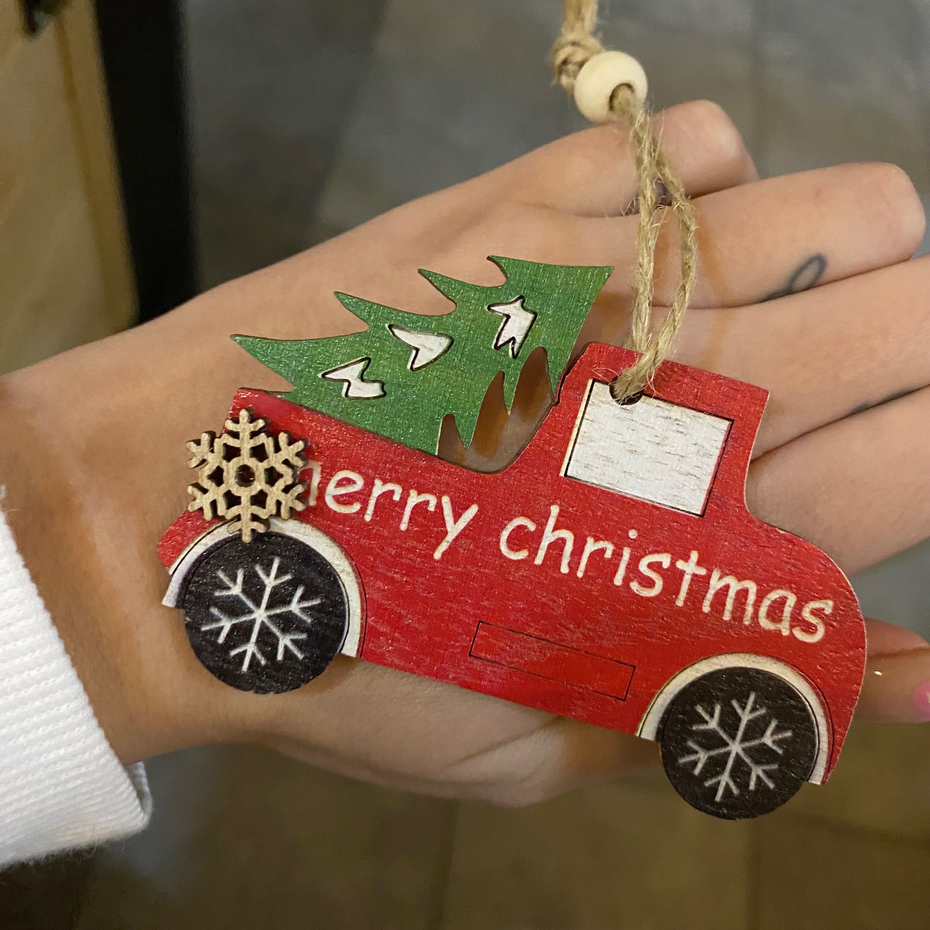 Zawieszki na choinkę ozdoba ozdoby auto merry Christmas 2 pack