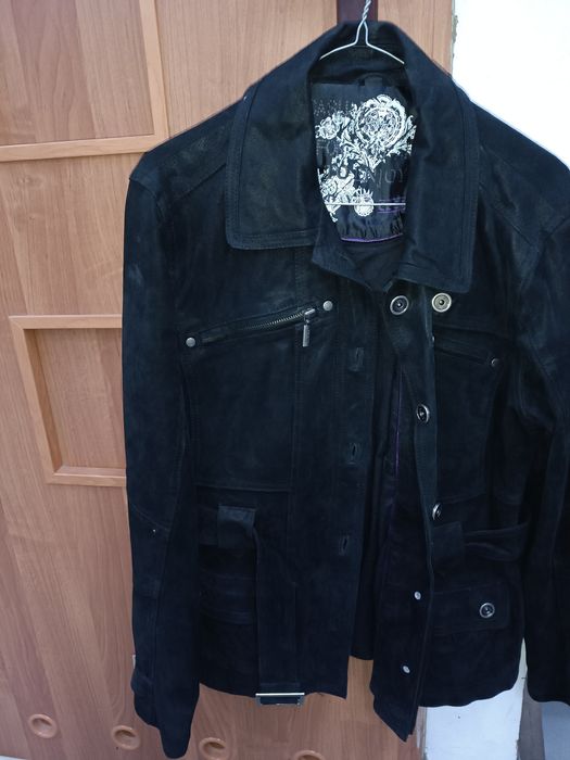 Kurtka damska zamszowa 38 M 40 L 42 XL czarna z paskiem Cecil