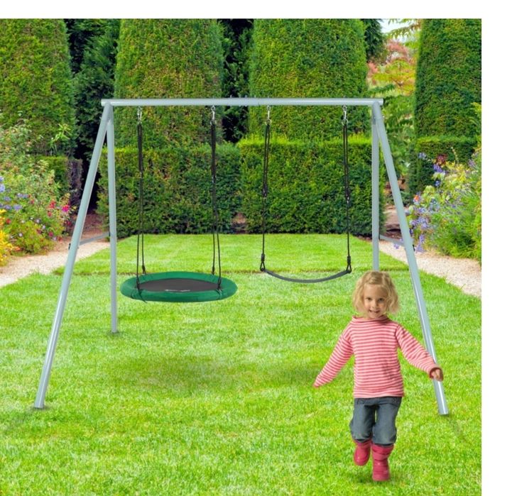 podwójna huśtawka ogrodowa