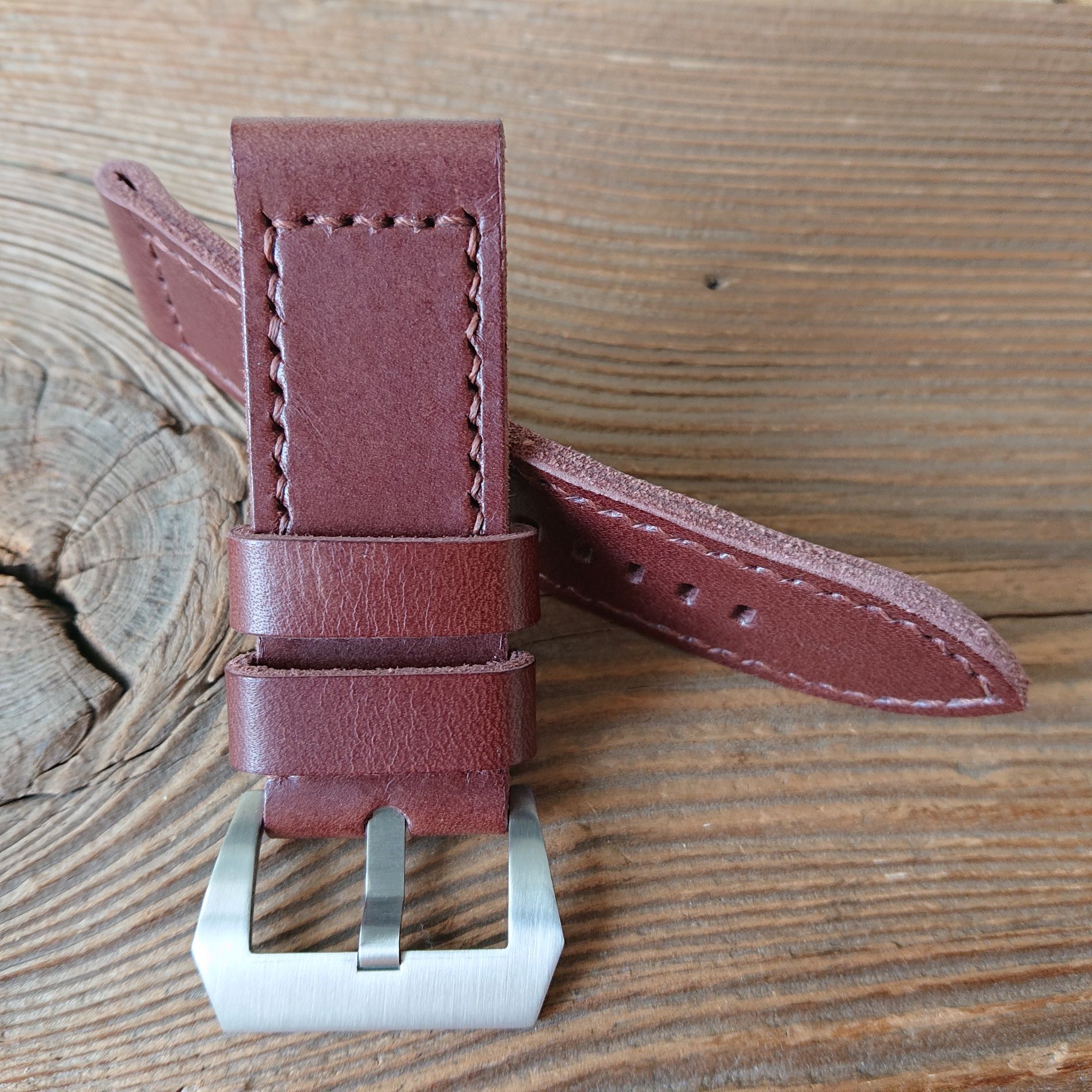 Pasek do zegarka 26 mm handmade skóra ręcznie robiony