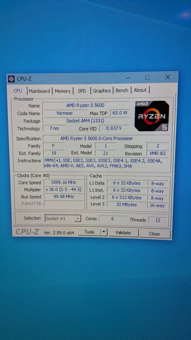 Ryzen 5600, msi b450 pro vdh-max, 32gb RAM 3600mhz комплект