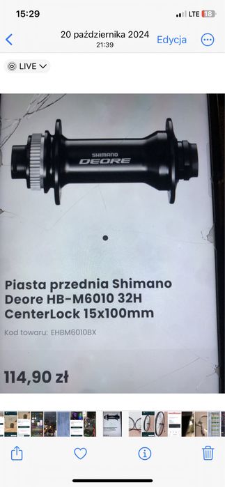 2 Nowe Koła rowerowe 26 Shimano Deore 15*100