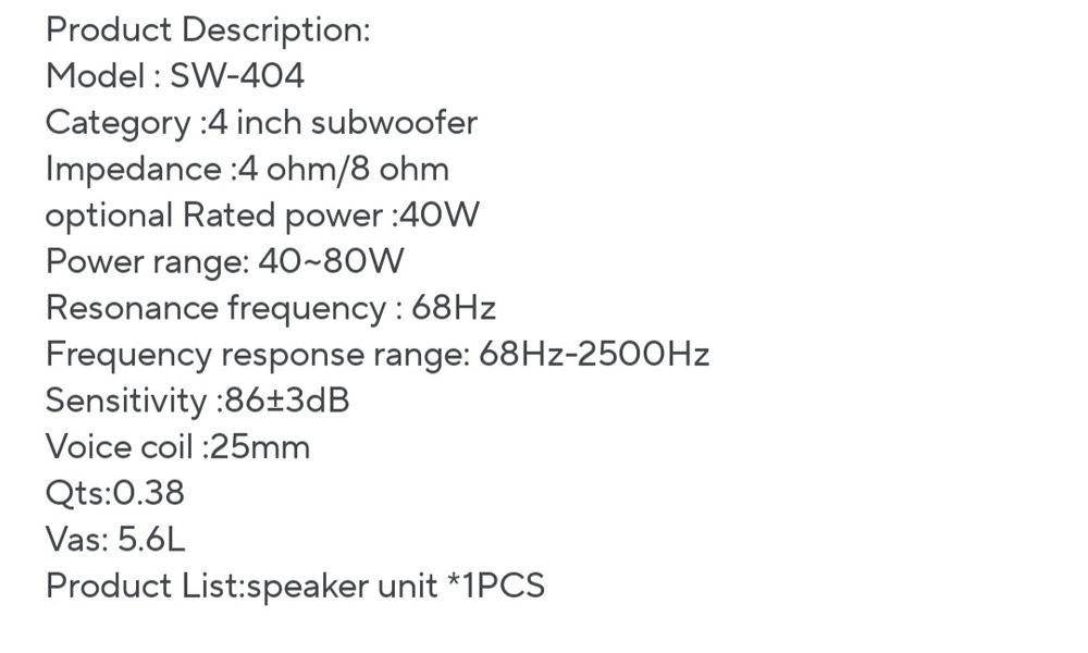 Динамік НЧ 4 oHm