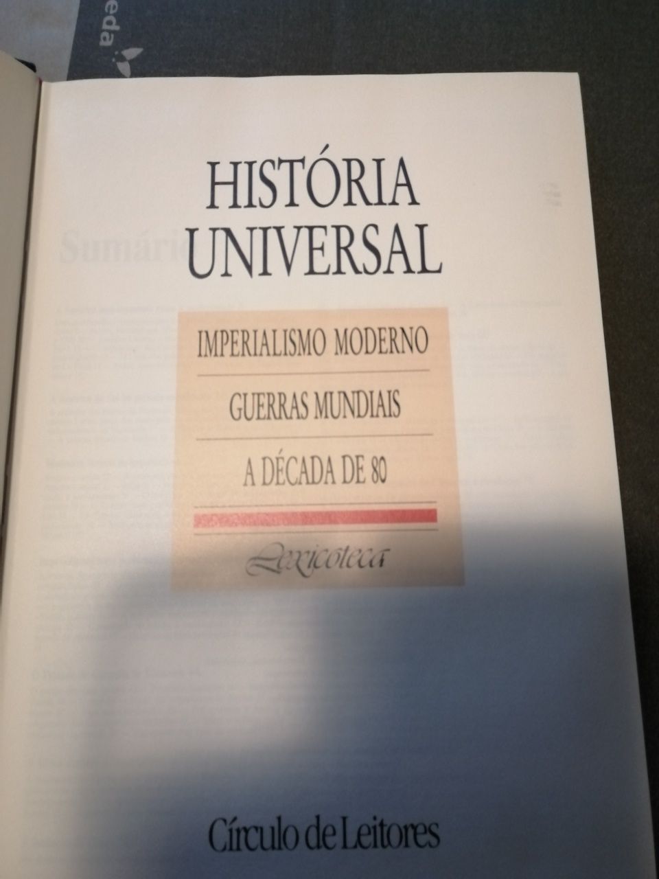 História Universal 5 volumes círculo de leitores