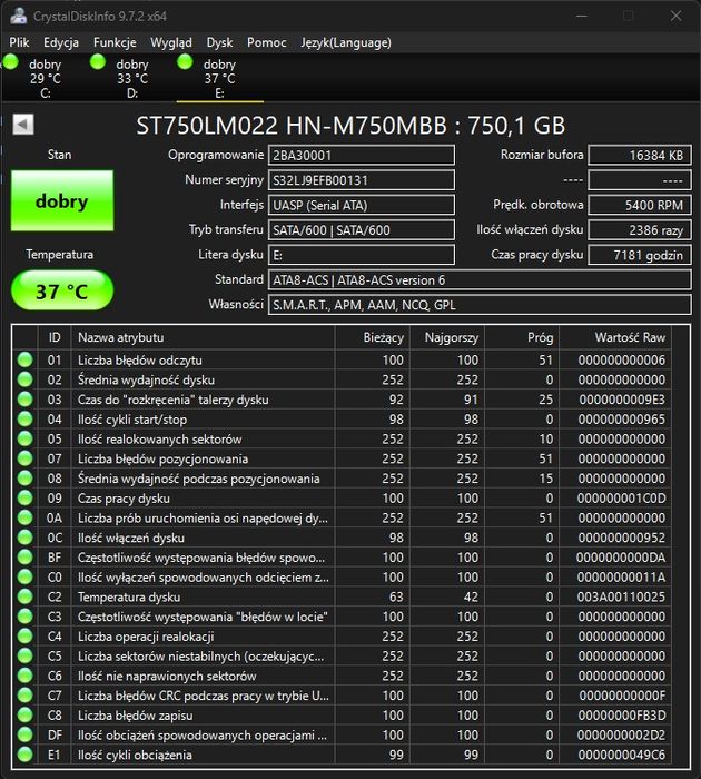 Dysk twardy HDD Samsung ST750LM022 750GB