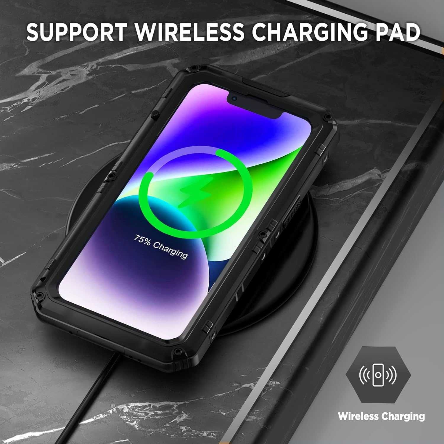 Beeasy iPhone 13 / 14 etui wodoodporne pancerne IP68 metalowa 360