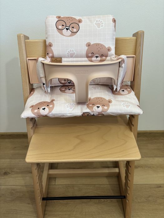 Wodoodporne poduszki do Stokke Tripp Trapp 2w1 morelowe misie