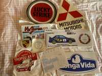 Dez autocolantes antigos, alguns de rallye