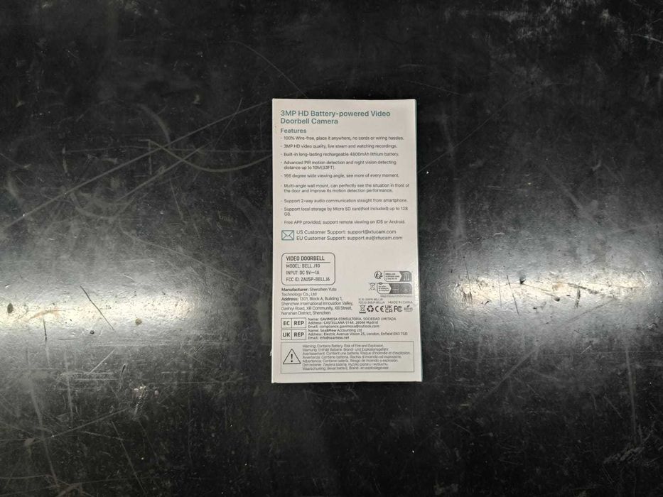 XTU Campainha Wi-Fi 2K HD com Câmara