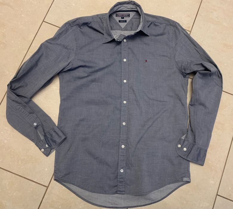 Tommy Hilfiger logowana, elegancka koszula r. M Extra stan, bawełna