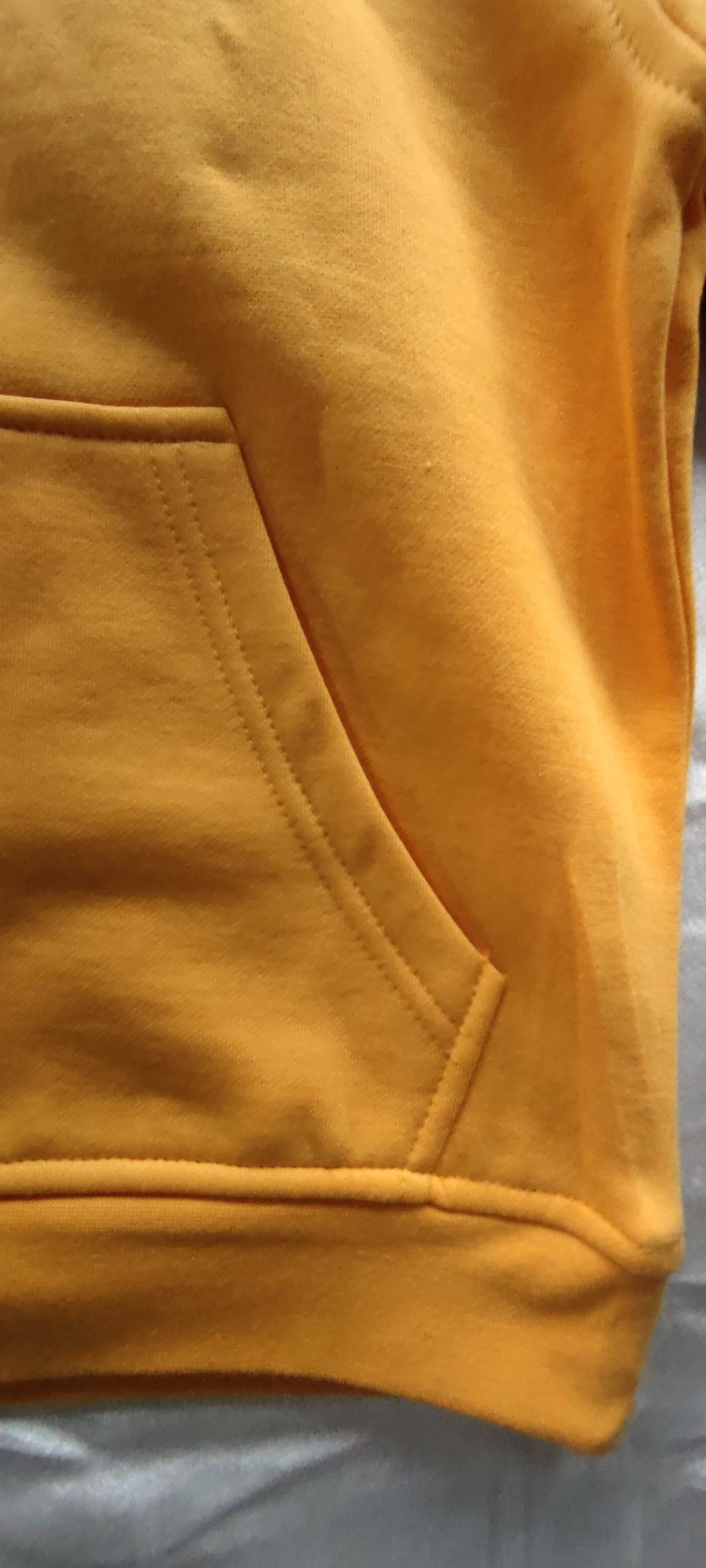 Bluza z kapturem dla chłopca na 8-9 lat, żółta cieplutka