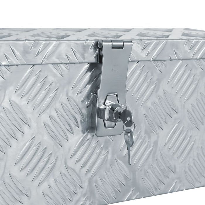 Vidaxl Aluminiowa Skrzynia, 48,5 X 14 X 20 Cm, Srebrna