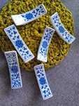 Koziołki na sztućce porcelana wzór kobalt zestaw 6szt