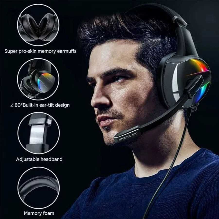 Headset Gamer RGB- Compatível com PS4, Xbox, PC, Switch e Mobile
