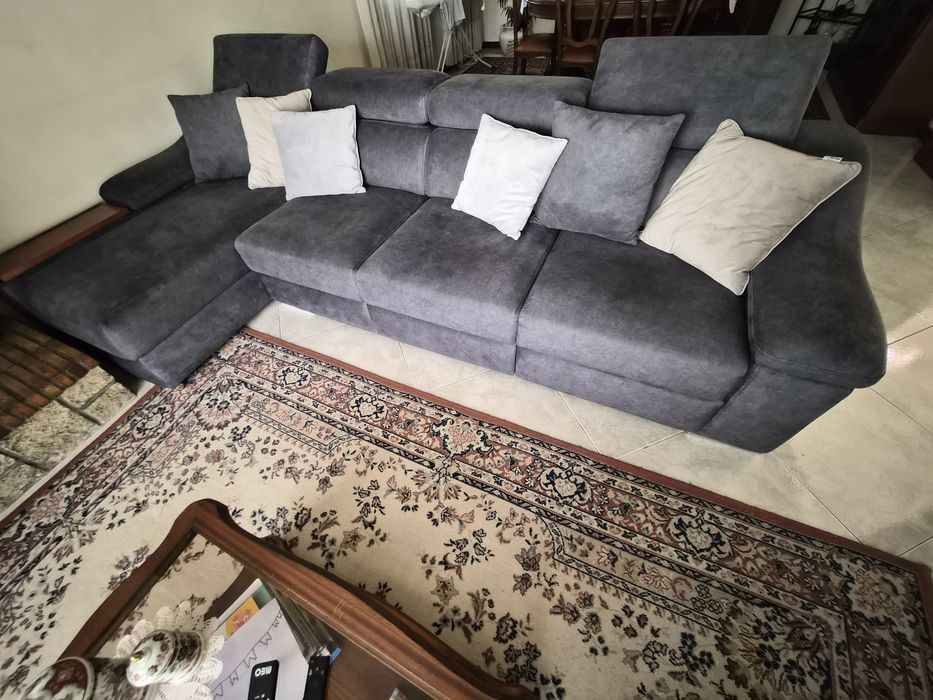 Sofa chese long cinza
