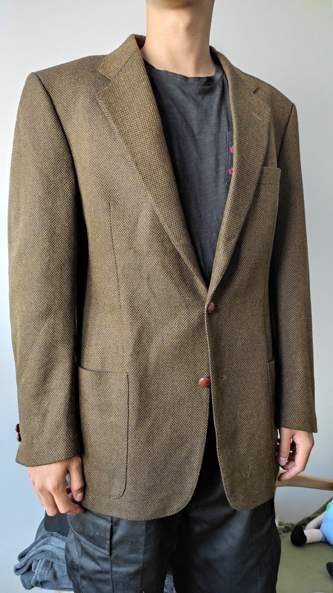 Marynarka Windsor Hiss M/L 70 % wełna 30 % kaszmir brązowa vintage