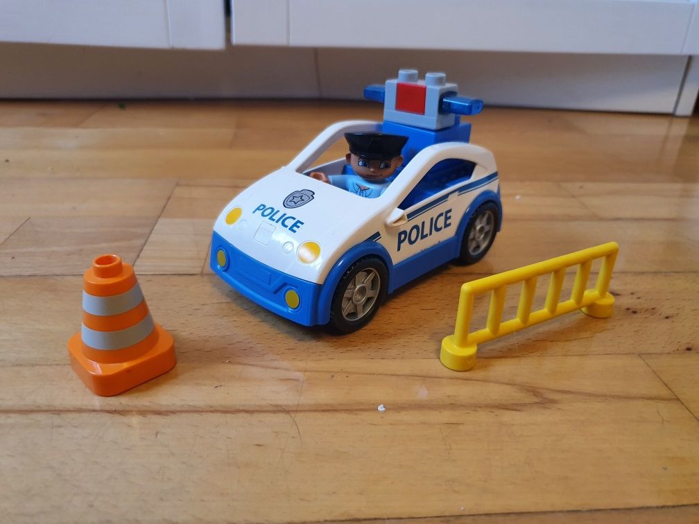 Lego Duplo, śmieciarka + wóz policyjny, policja