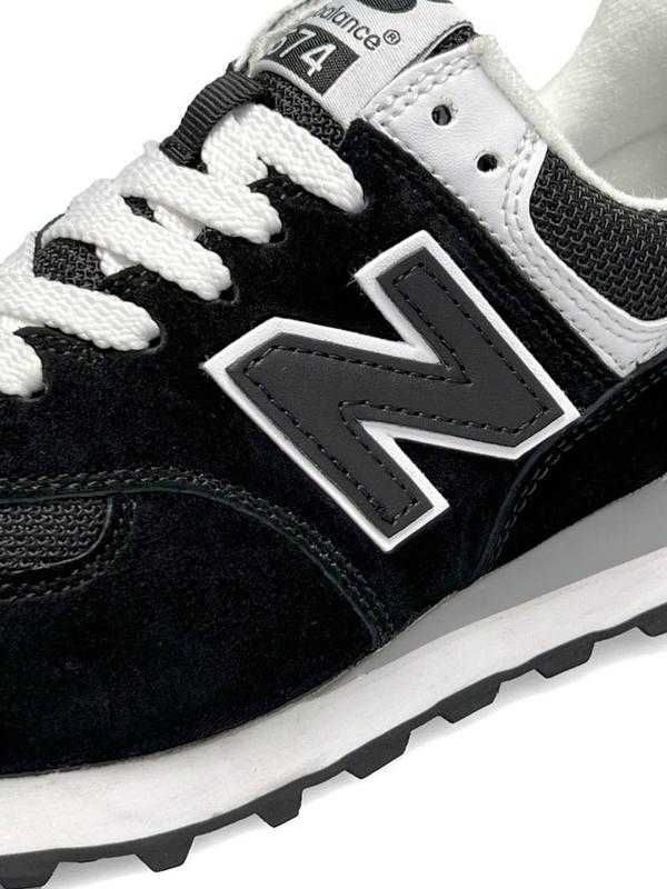 (1557) Кросівки New Balance 574 чорні з білою підошвою (36-45) В,єтнам