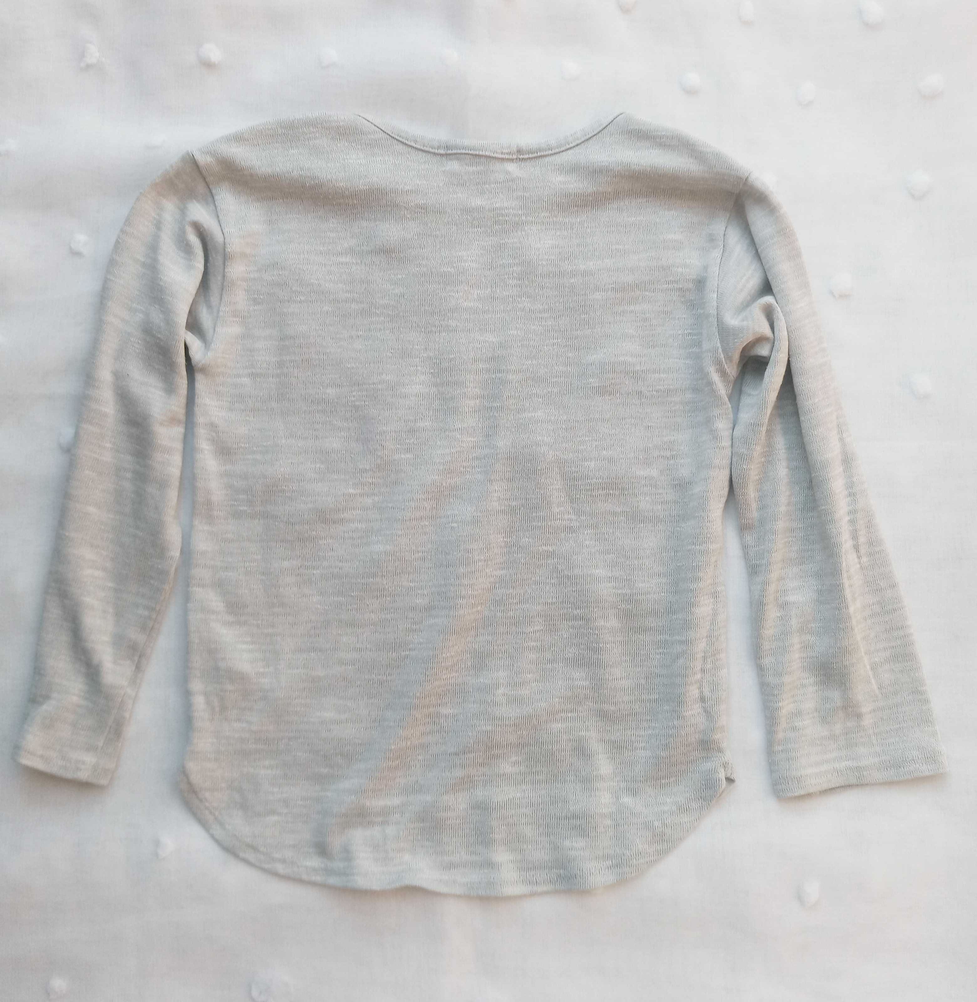 H&M szara bluzka z długim rękawem 122 / 128 cm 6 - 8 lat