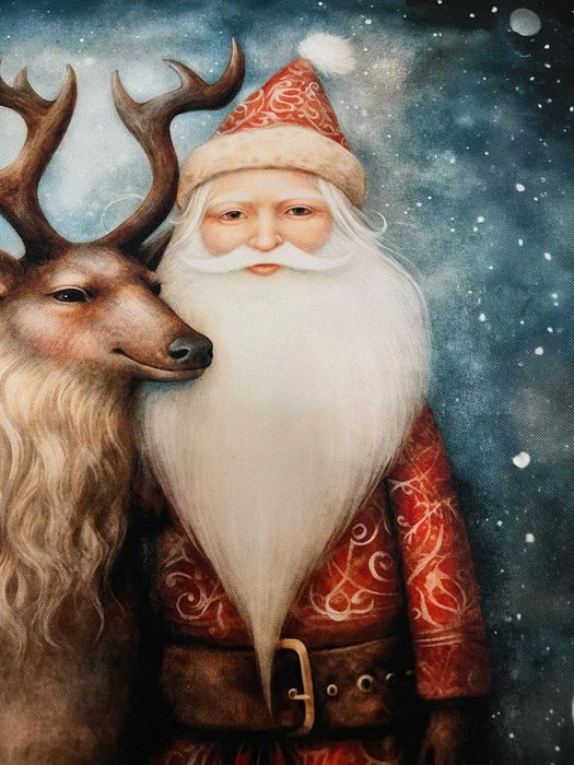 Poszewka na poduszkę święta świąteczna Mikołaj 45x45 szyta HANDMADE