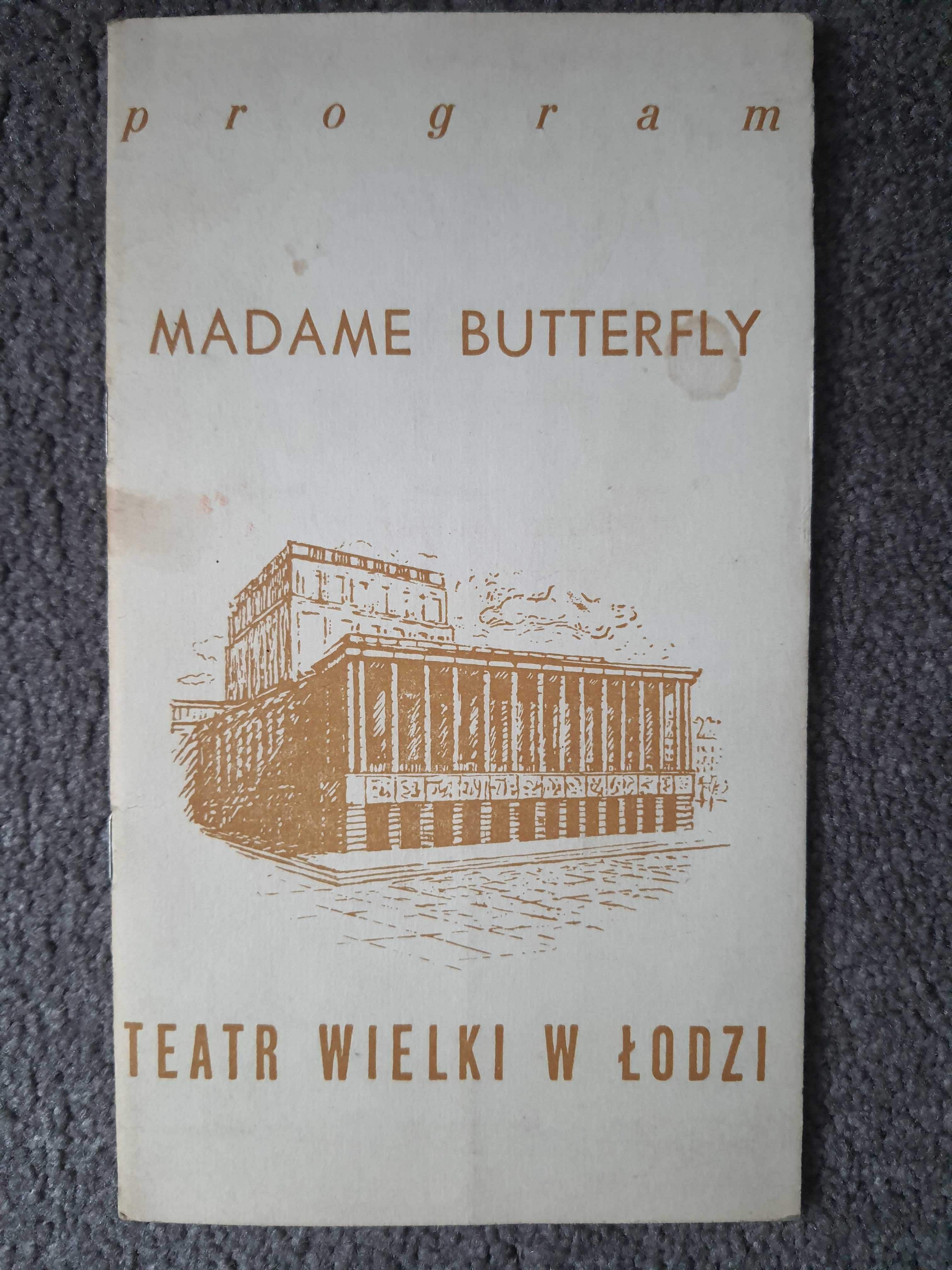 Program Premiery Opery Madame Butterfly (1971r.)