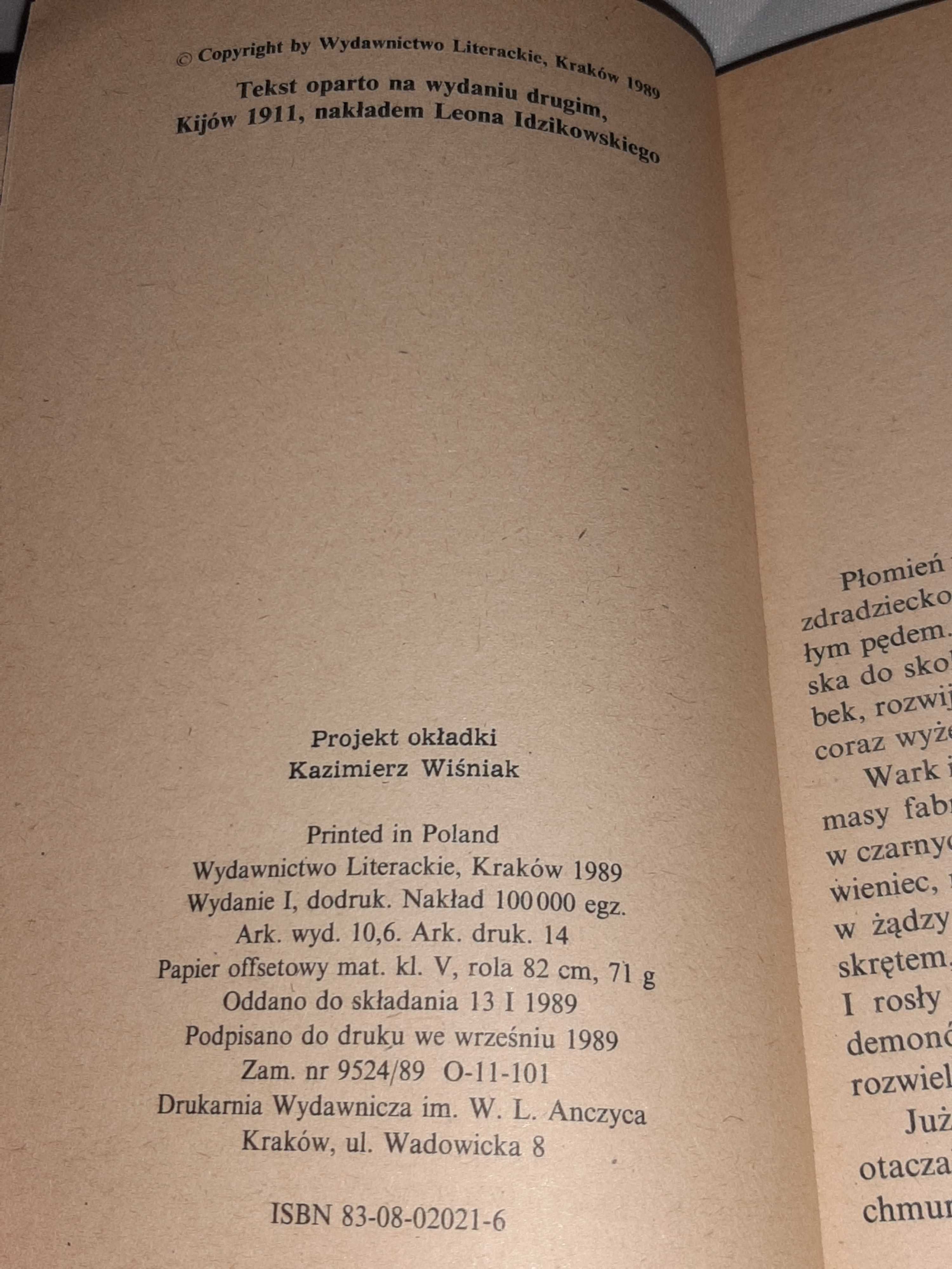 Mniszek Helena Mniszkówna Ordynat Michorowski Trędowata WYD. I -1989r.