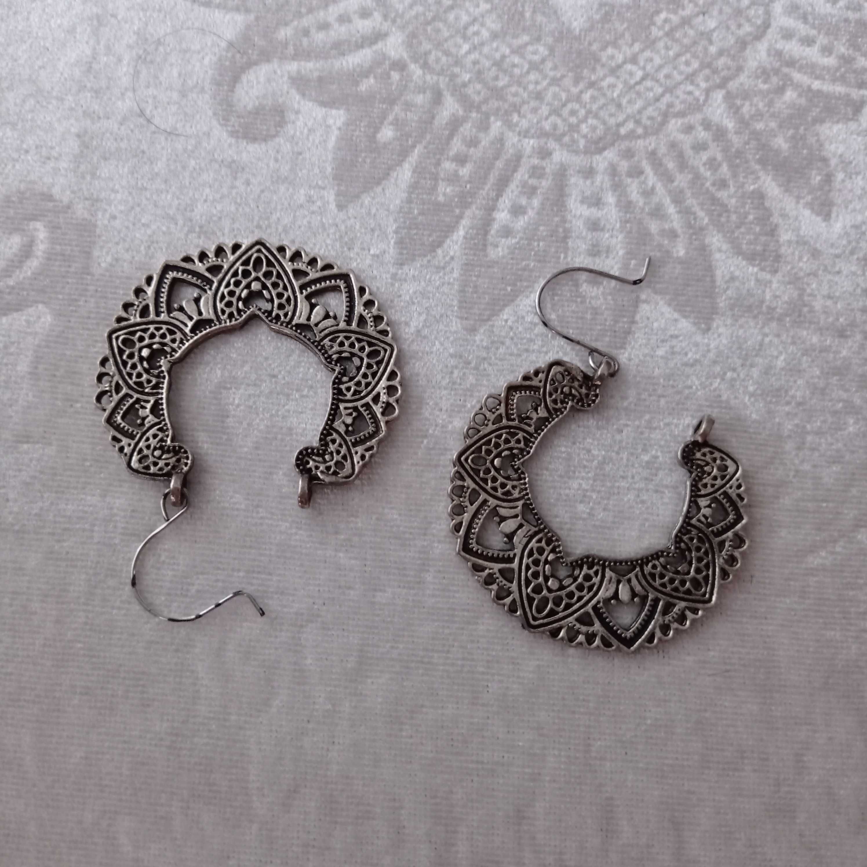 Kolczyki artystyczne boho - metalowe