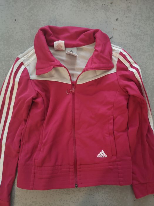 Adidas oryginalna różowa Bluza z kieszeniami rozpinana S