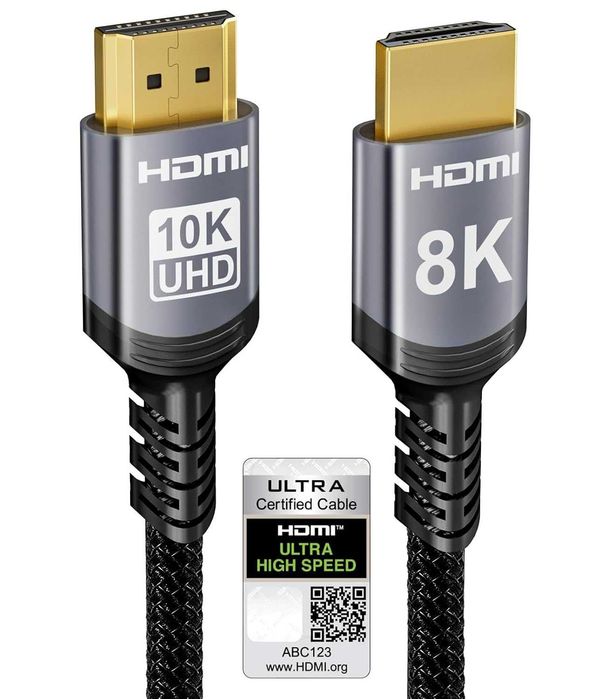 Kabel Hdmi 2.1 3m 48gbps 8k 60hz 4k 240hz Hdr10+ Ear C Ps5 Xbox Tv