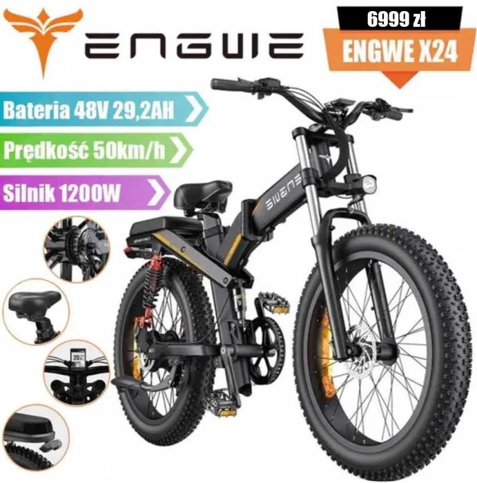 Rower Elektryczny Engwe X24 z podwójną baterią
