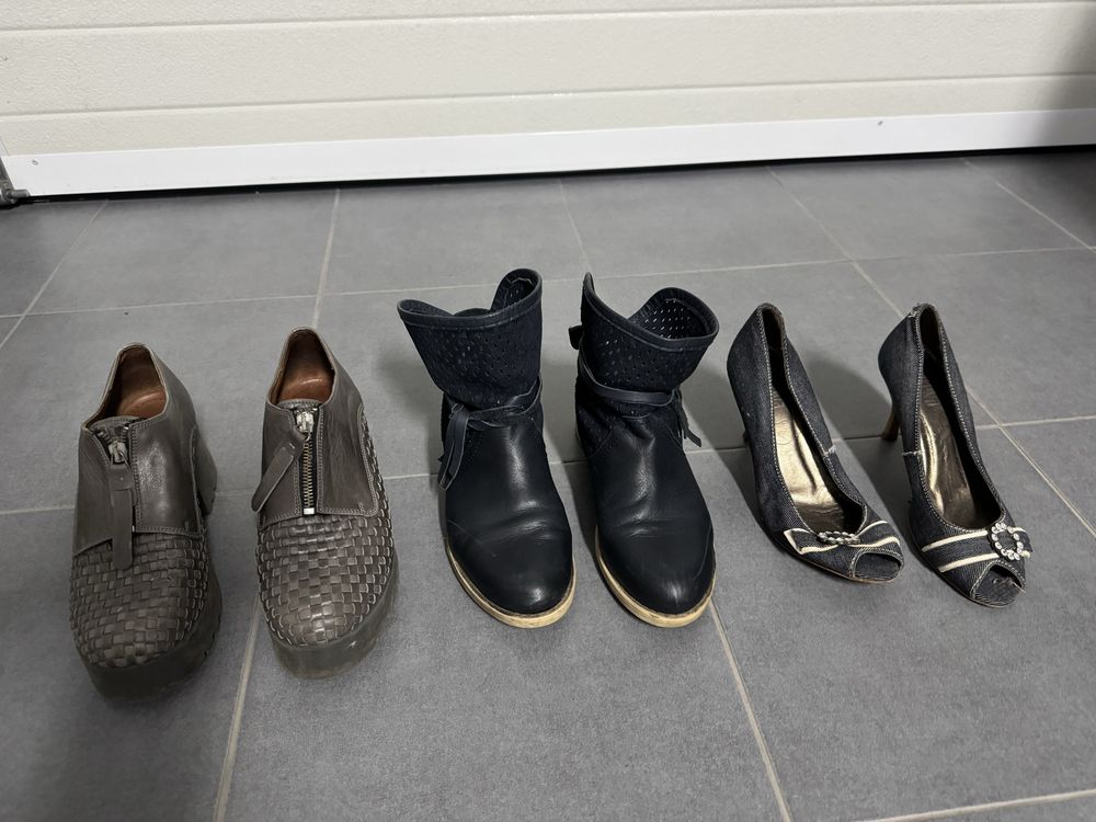 botins compensados loja prof e sapatos ganga e da eureka